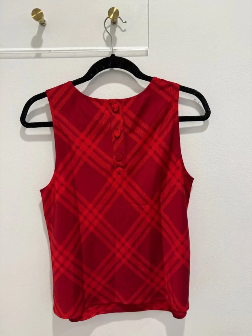 NWT J. Crew Red Plaid Sleeveless Top Small